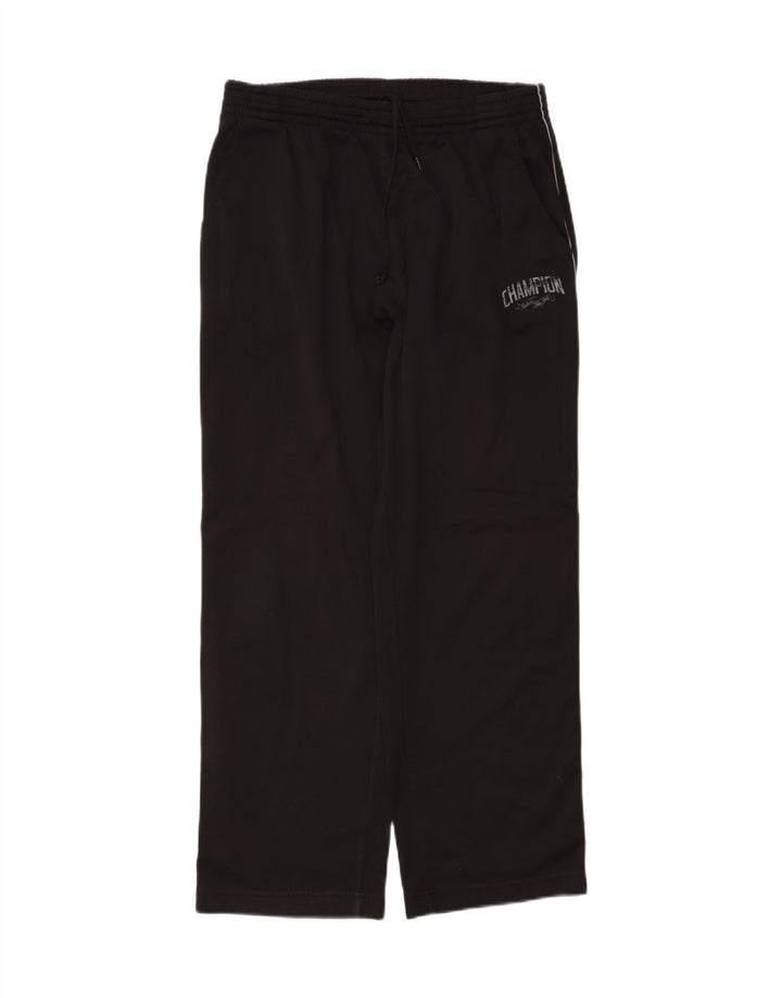 CHAMPION Mens Graphic Tracksuit Trousers Large  Black Polyester Vintage Champion and Second-Hand Champion from Messina Hembry 