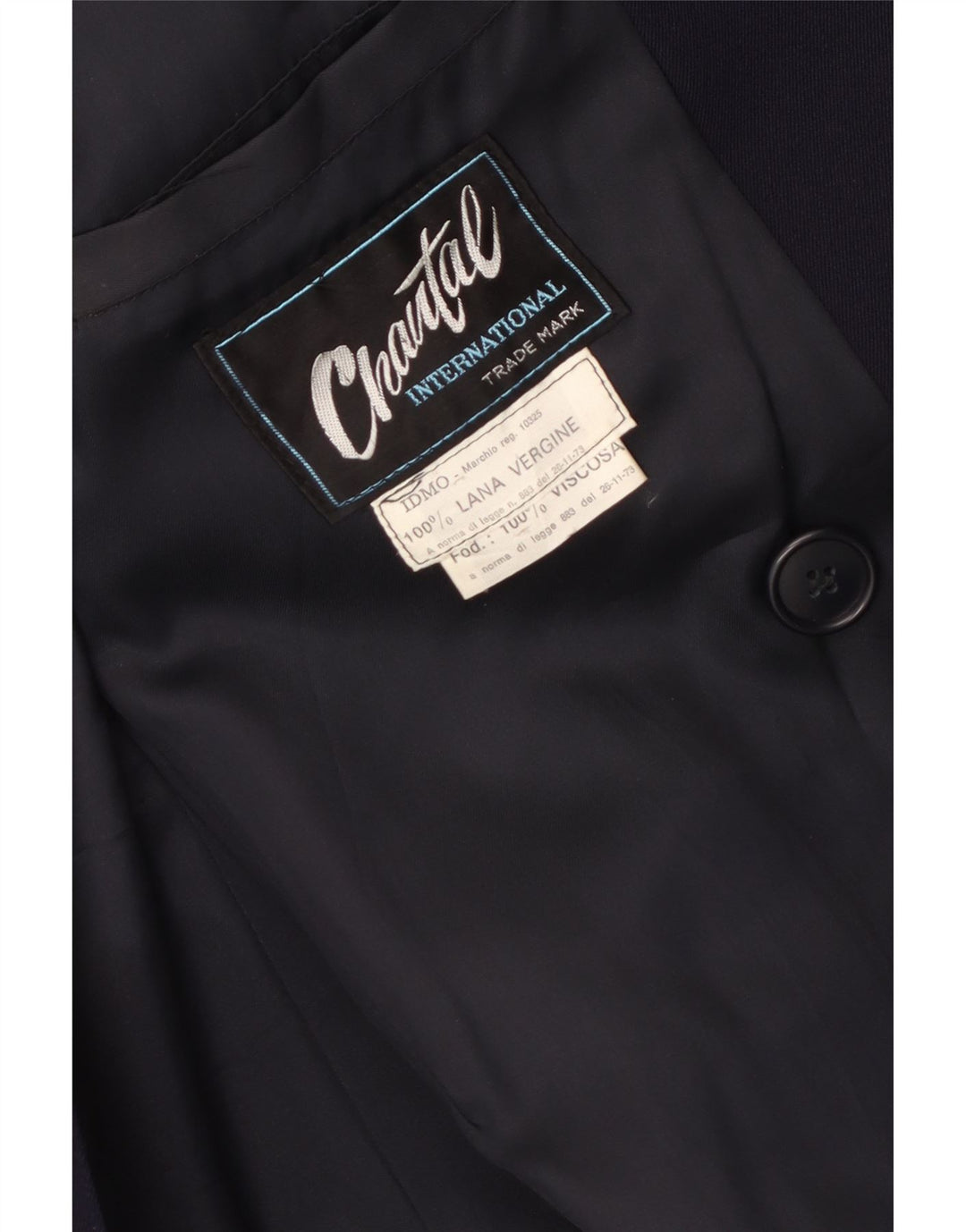 Chantal Damen Trenchcoat UK 12 Mittlere marineblaue Schurwolle