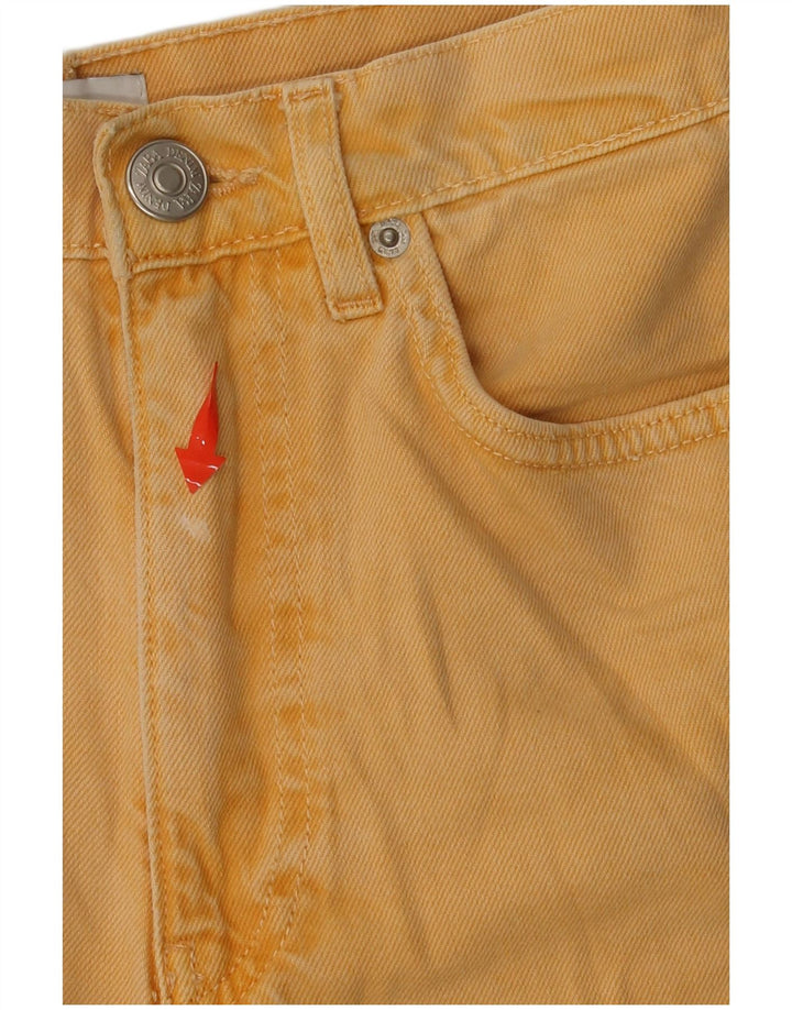 ZARA Damen Jeansshorts EU 34 2XS W24 Gelb