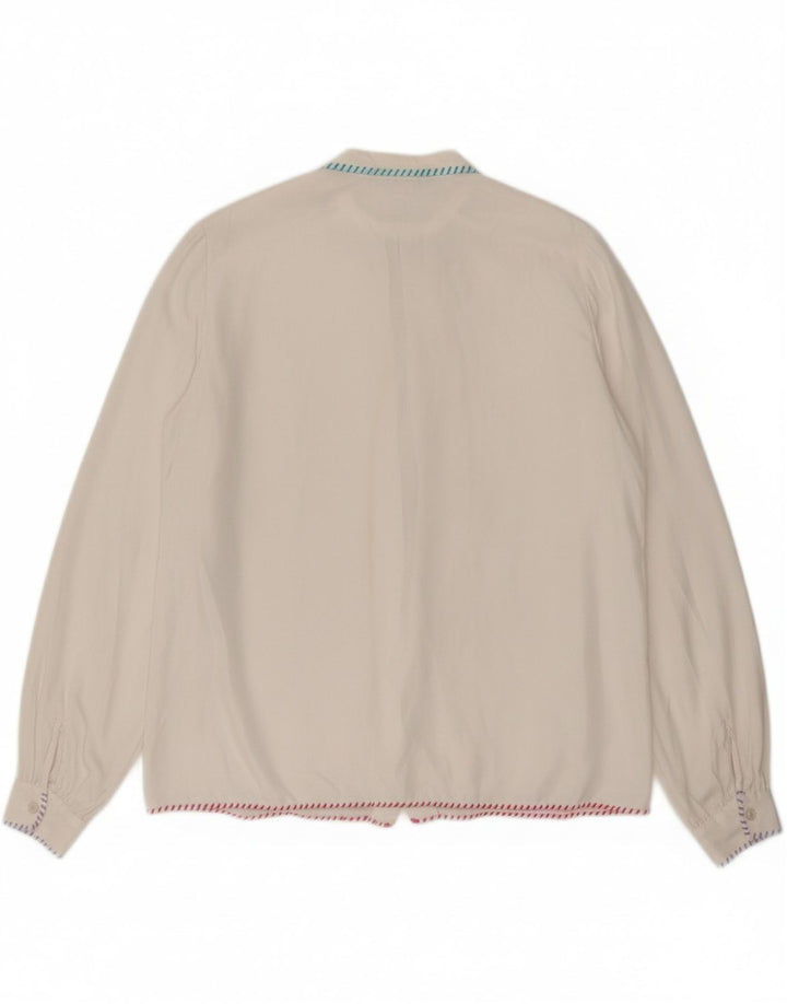 VINTAGE Womens Shirt UK 14 Large White Vintage Vintage and Second-Hand Vintage from Messina Hembry 