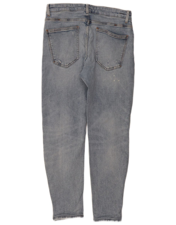 Zara Damen Distressed Slim Jeans EU 42 Large W32 L27 Blaue Baumwolle