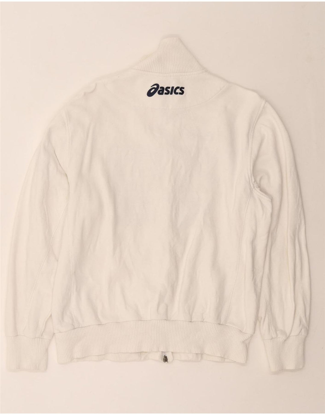 ASICS Herren-Trainingsanzug mit grafischem Oberteil, XL, weiße Baumwolle