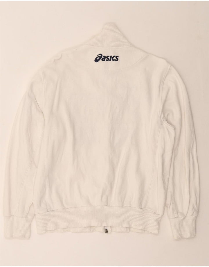 ASICS Herren-Trainingsanzug mit grafischem Oberteil, XL, weiße Baumwolle