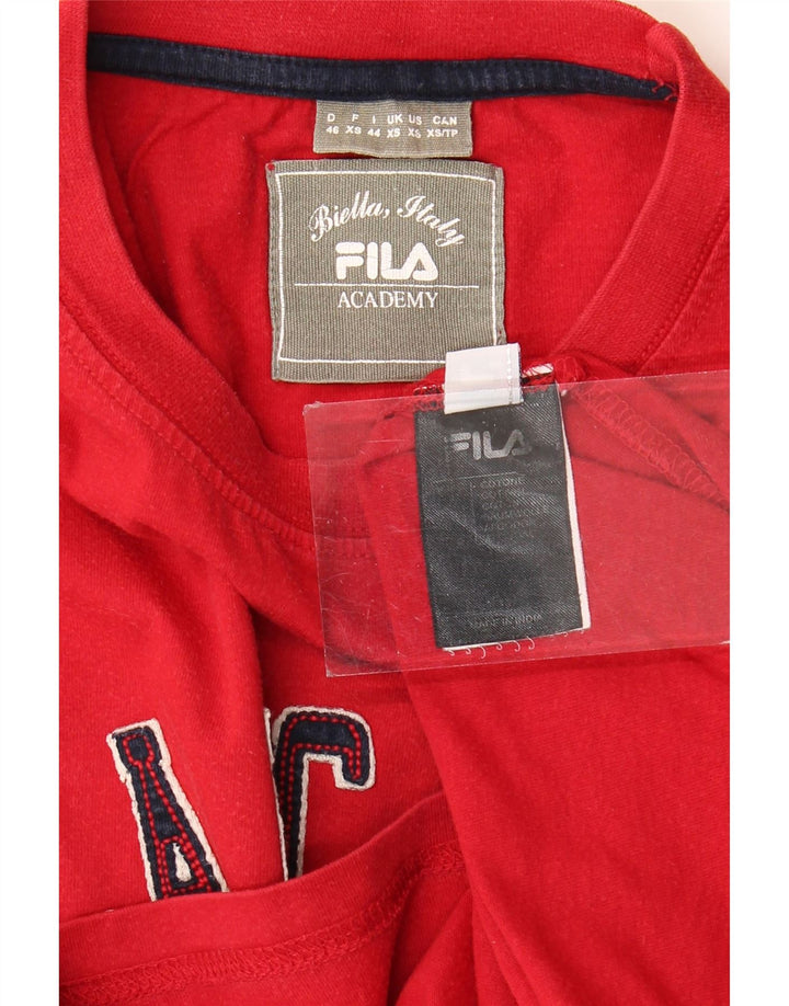 Fila Herren Grafik T-Shirt Top XS Rote Baumwolle