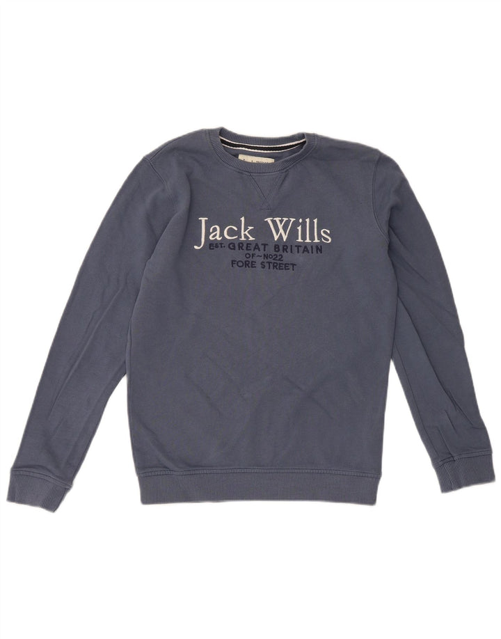 Jack Wills Jungen-Sweatshirt mit Grafik, reguläre Passform, Blau, 10–11 Jahre