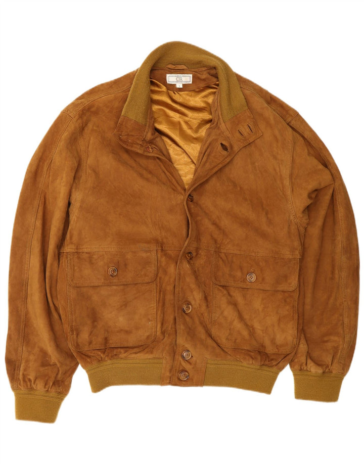 Vintage Herren Wildlederjacke UK 40 Großes braunes Leder