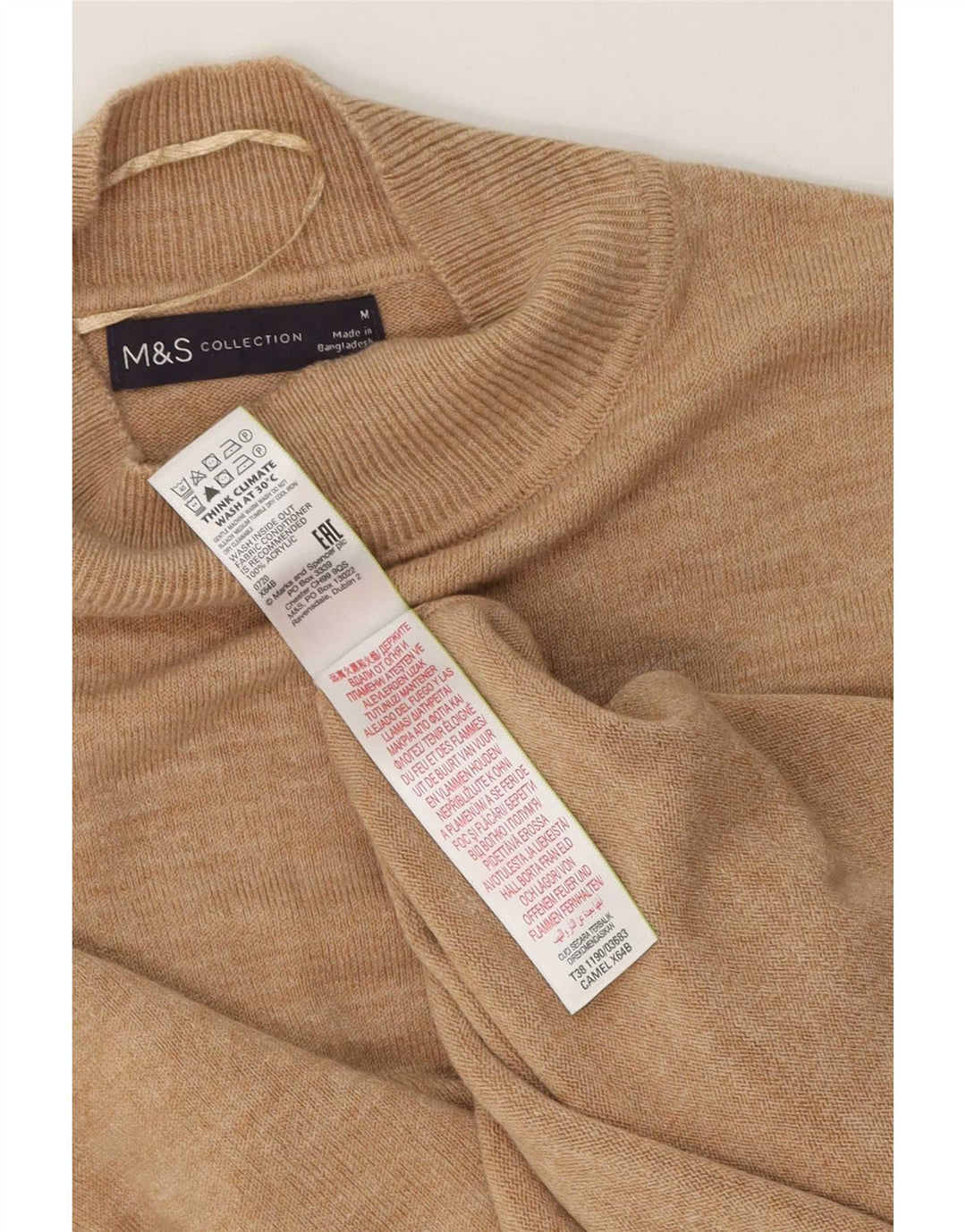 Marks & Spencer Rollkragenpullover für Damen, Gr. 14, Mittelbeige
