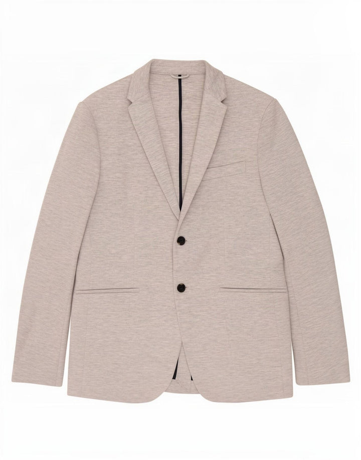 Zara Herren-Blazer mit 2 Knöpfen, Gr. 40, groß, grau geflecktes Polyester