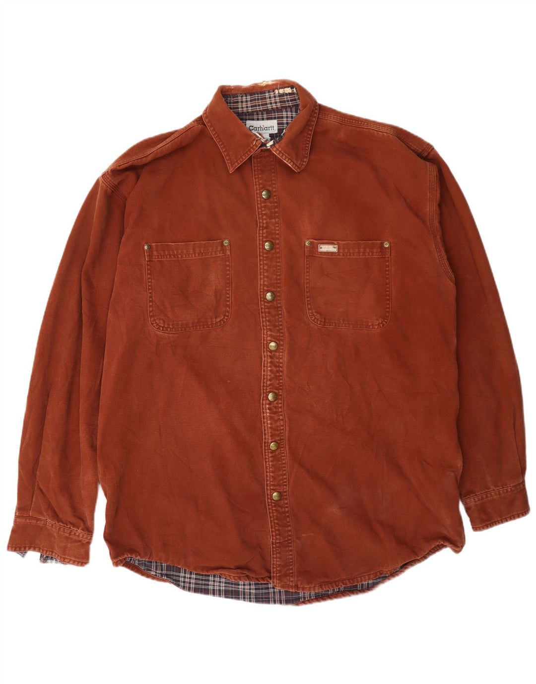 Carhartt Herren-Lumberjack-Hemd, groß, braune Baumwolle