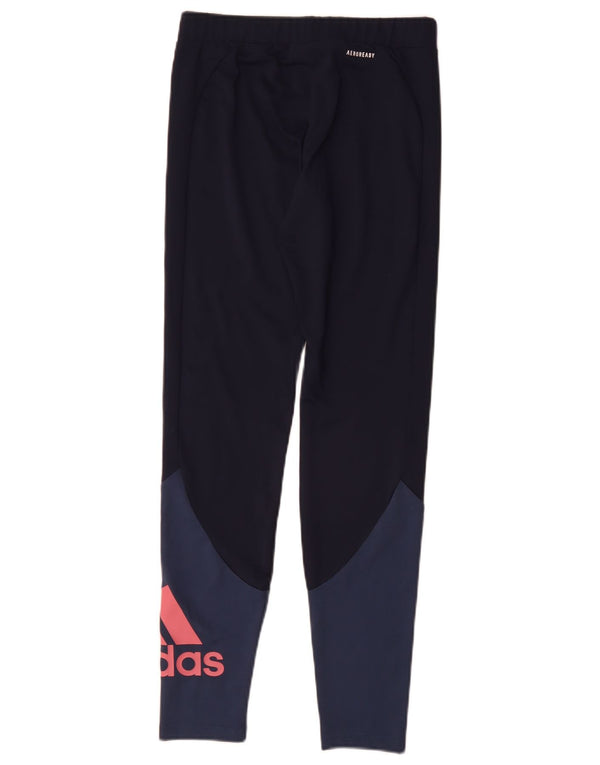 Adidas Mädchen Aeroready Grafik-Leggings, 14–15 Jahre, Marineblau, Farbblock