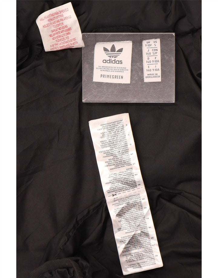 Adidas Mädchen-Kapuzenjacke, gepolstert, 9–10 Jahre, schwarzes Polyester