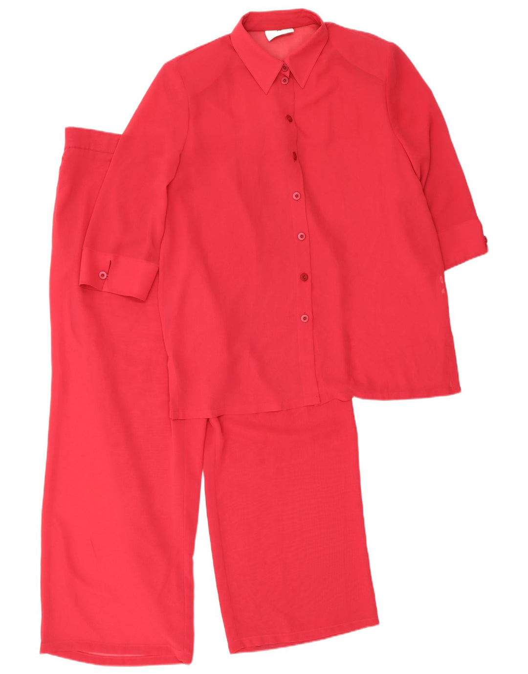 Frankenwalder Damen 3/4-Ärmel 2-teiliges Set EU 44 XL W34 L27 Rotes Polyester