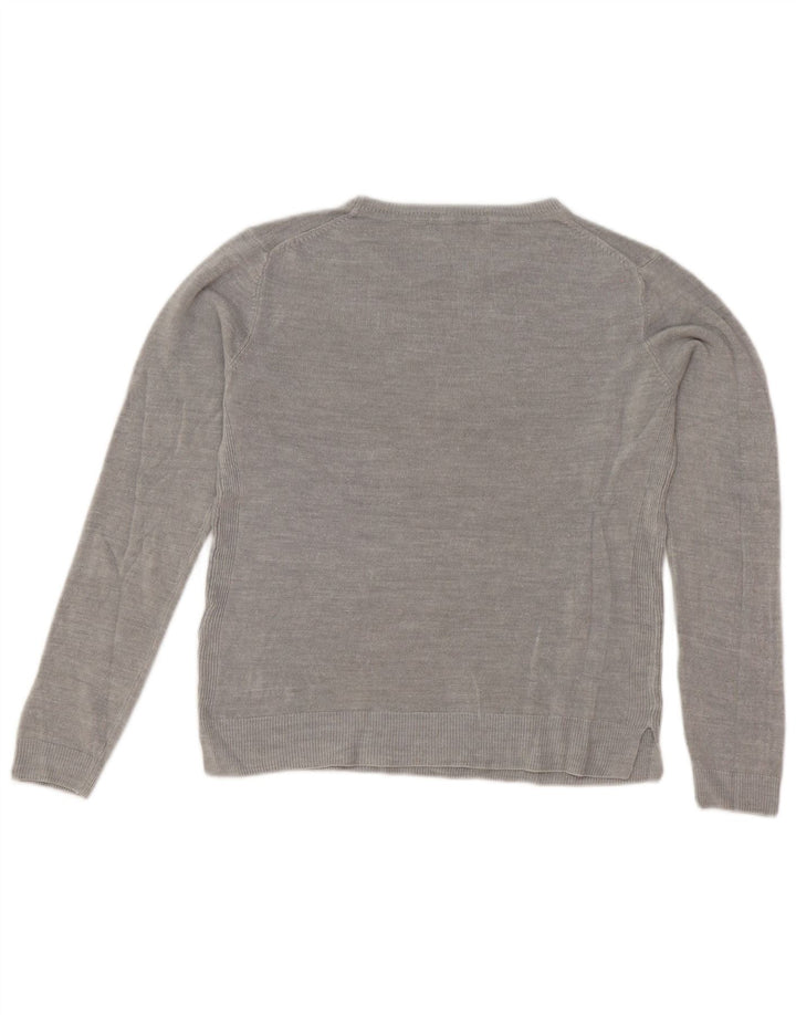 Marks & Spencer Damen Crop Crew Neck Pullover Pullover UK 10 Small Grau