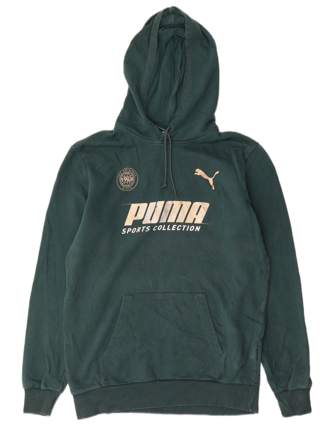 Puma Herren Graphic Hoodie Pullover Mittelgrüne Baumwolle