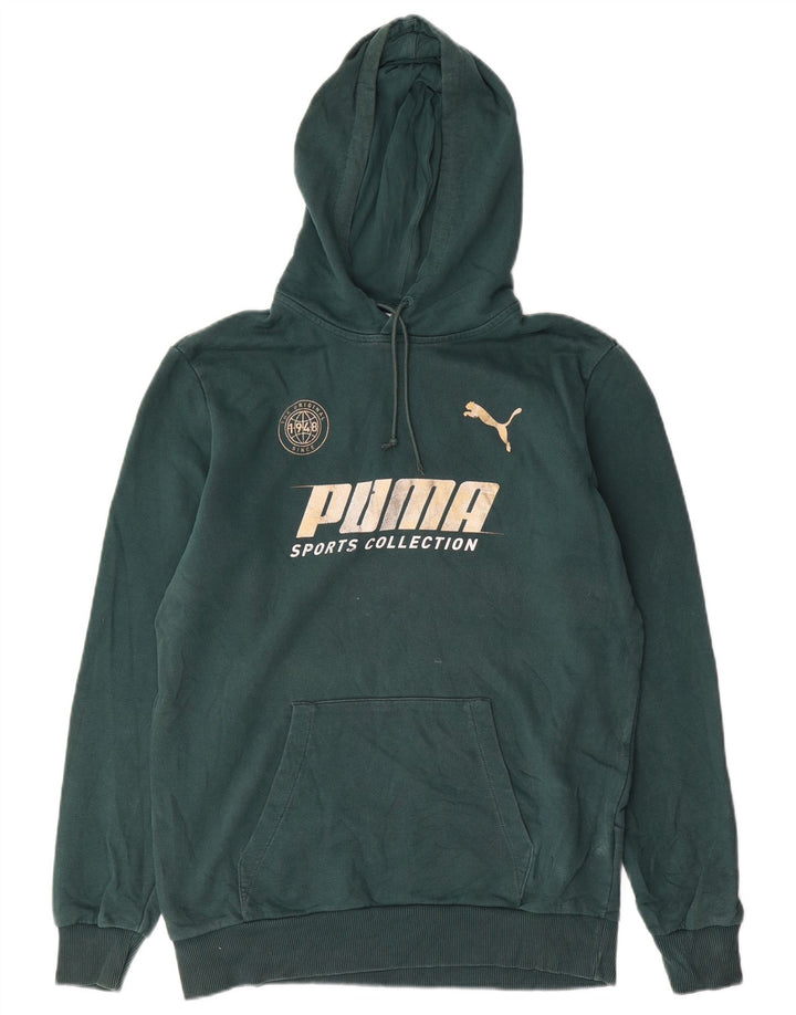 Puma Herren Graphic Hoodie Pullover Mittelgrüne Baumwolle