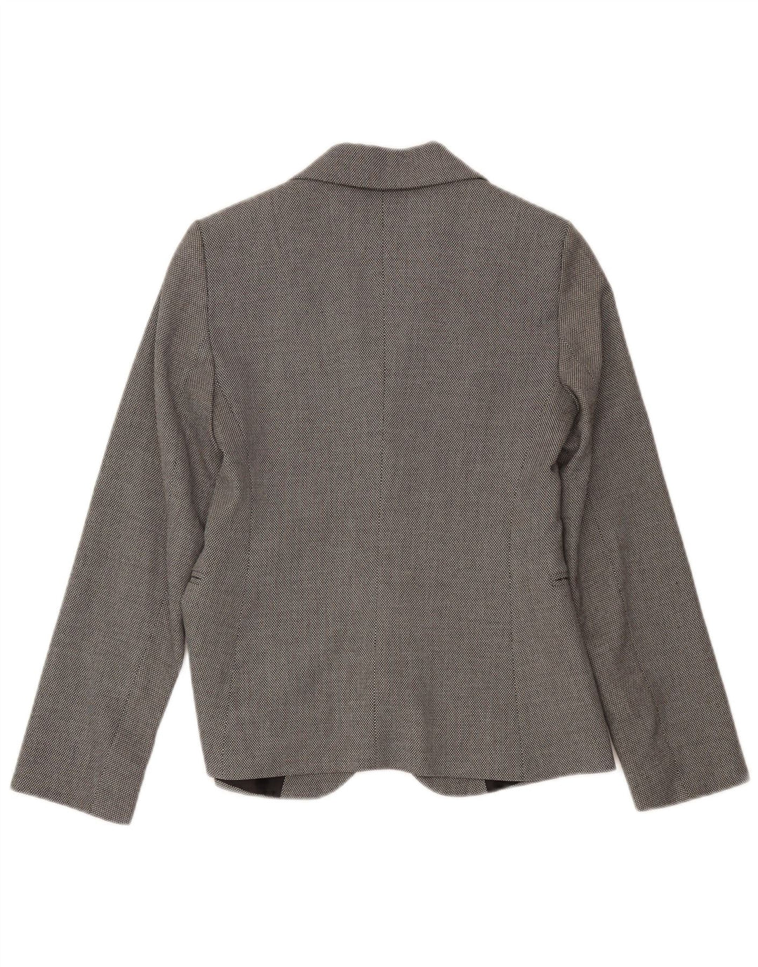 Benetton Damen-Blazer mit 1 Knopf, Gr. 8, Größe S, grau geflecktes Polyester