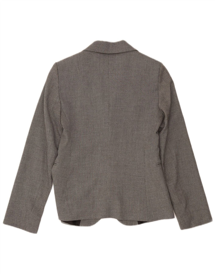Benetton Damen-Blazer mit 1 Knopf, Gr. 8, Größe S, grau geflecktes Polyester