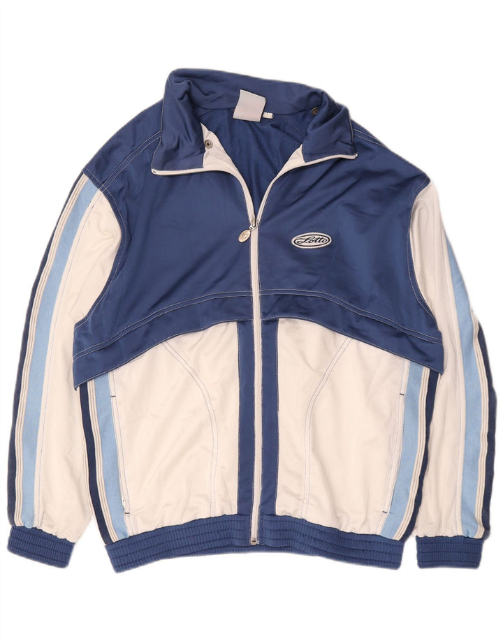Lotto Herren-Trainingsanzug-Oberteil, Jacke, groß, marineblau, Farbblock-Polyester