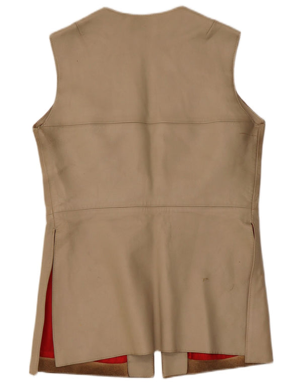 Vintage Damen Lederweste IT 38 XS Beige