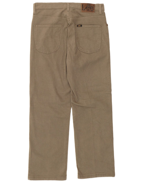 Lee Herren Brooklyn Straight Casual Hose W31 L27 Beige Baumwolle