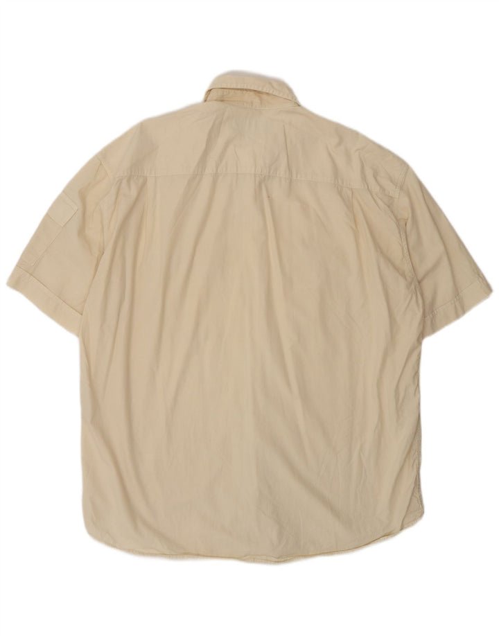 Wampum Herren Kurzarmhemd XL aus weißer Baumwolle
