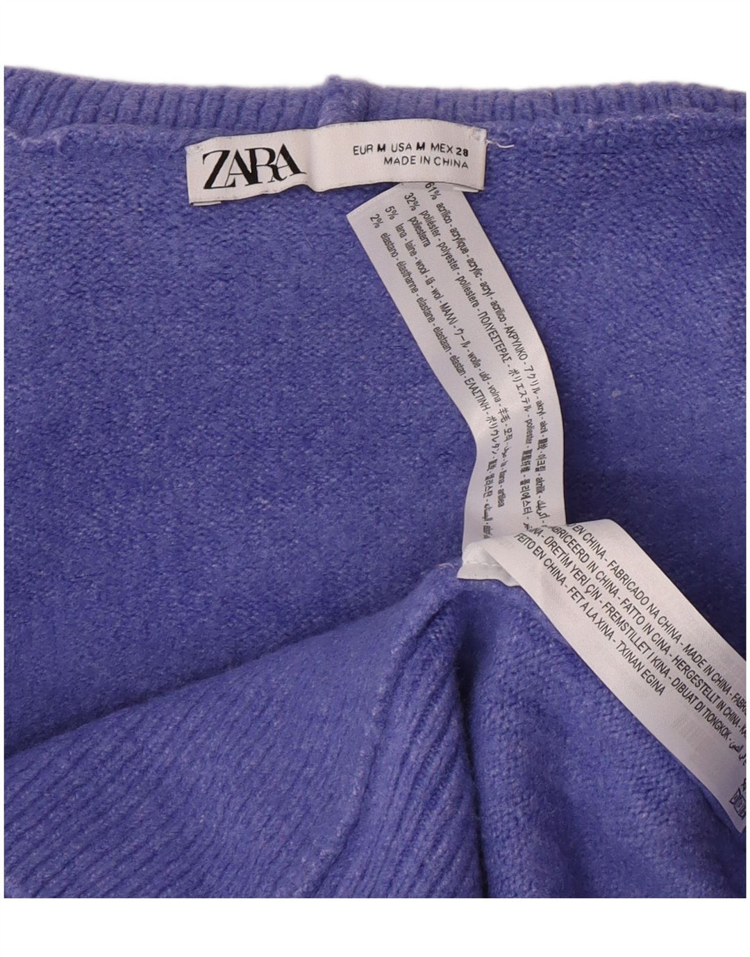 Übergroßer Rollkragenpullover von Zara für Damen, Gr. 14, Mittellila, Acryl