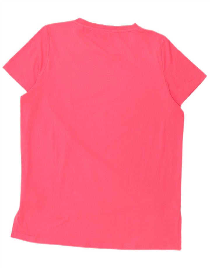 Adidas Damen Grafik T-Shirt Top UK 12/14 Mittelrosa Polyester