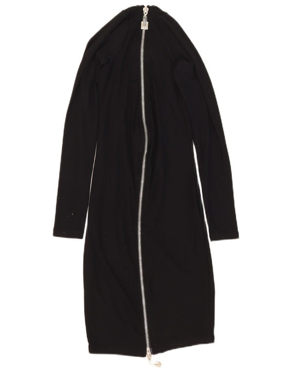 Elisabetta Franchi Grafisches, figurbetontes Damenkleid, Größe S, Schwarz, Viskose