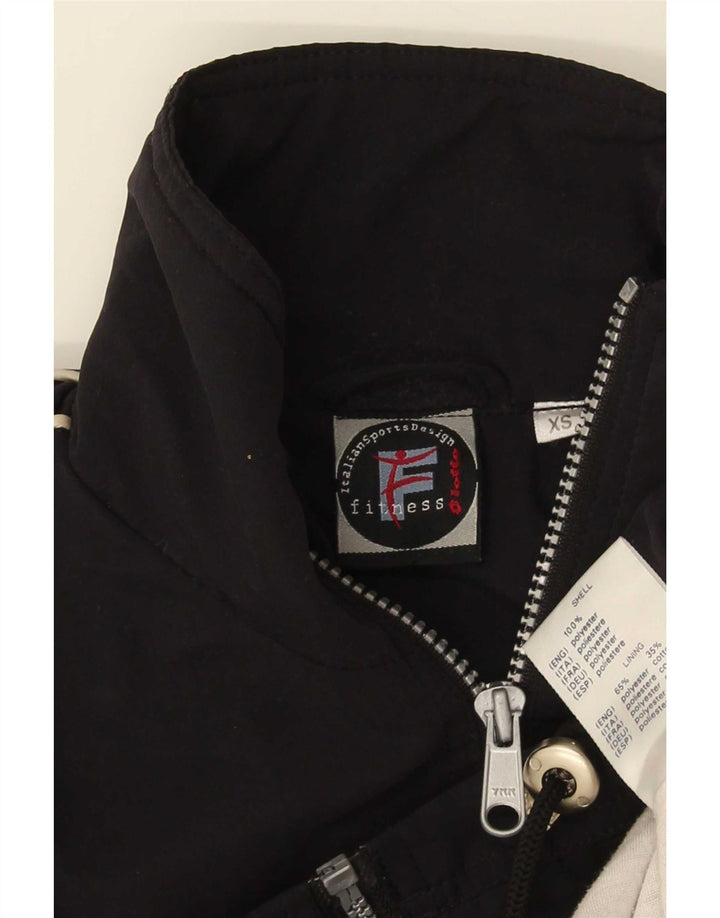 Lotto Herren-Trainingsanzugoberteil mit lockerer Passform, XS, schwarzes Polyester