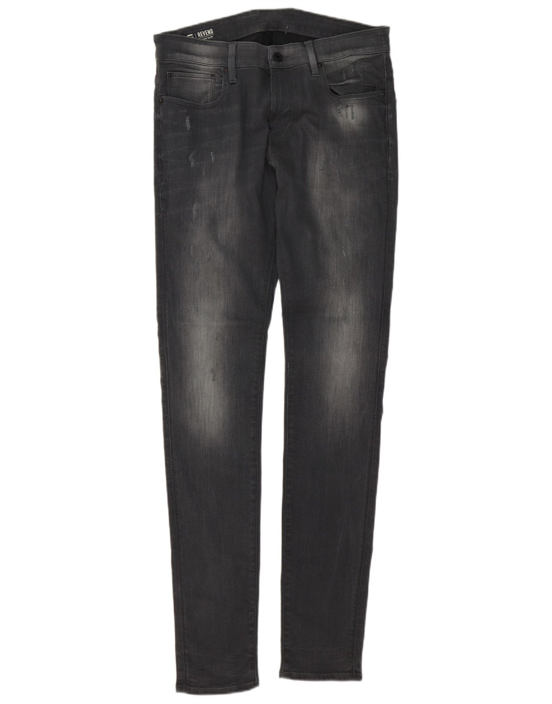 G-Star Herren Revend Distressed Super Slim Jeans W34 L36 Graue Baumwolle