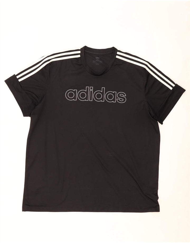 Adidas Herren Climalite Graphic T-Shirt Top 2XL Schwarz Polyester