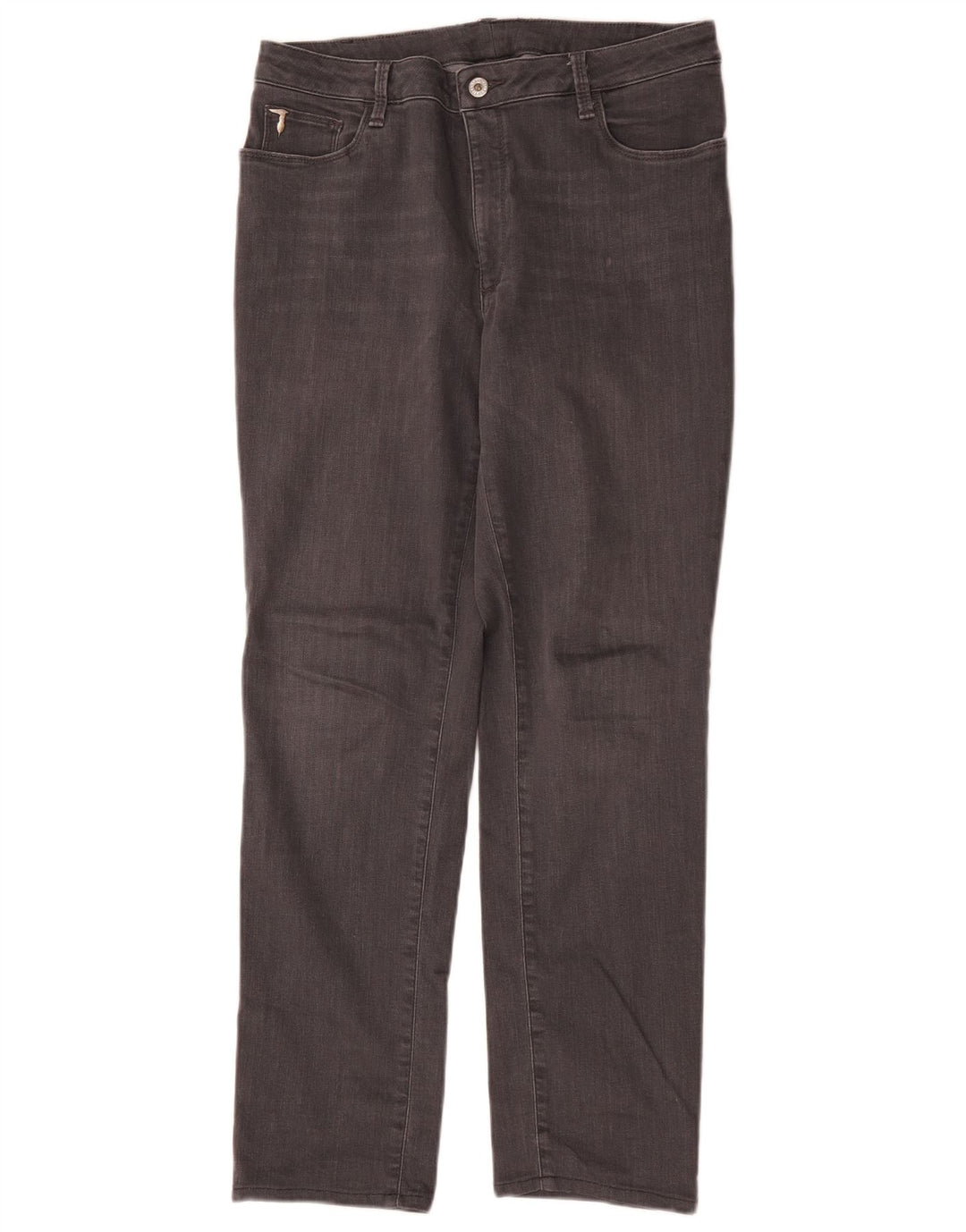 Trussardi Damen Straight Jeans W36 L29 Graue Baumwolle