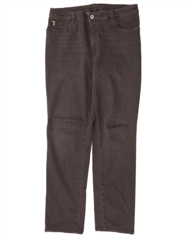 Trussardi Damen Straight Jeans W36 L29 Graue Baumwolle