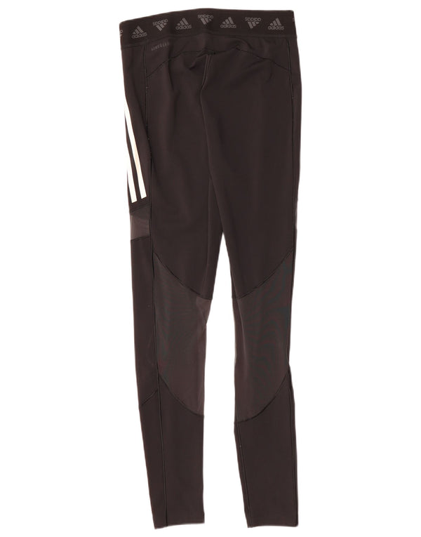 ADIDAS Damen Aeroready Graphic Leggings UK 12 Medium Schwarz