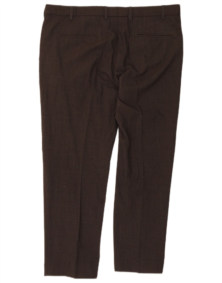 Marks & Spencer Herren-Anzughose mit maßgeschneiderter Passform, schmal, W38, L29, Braun