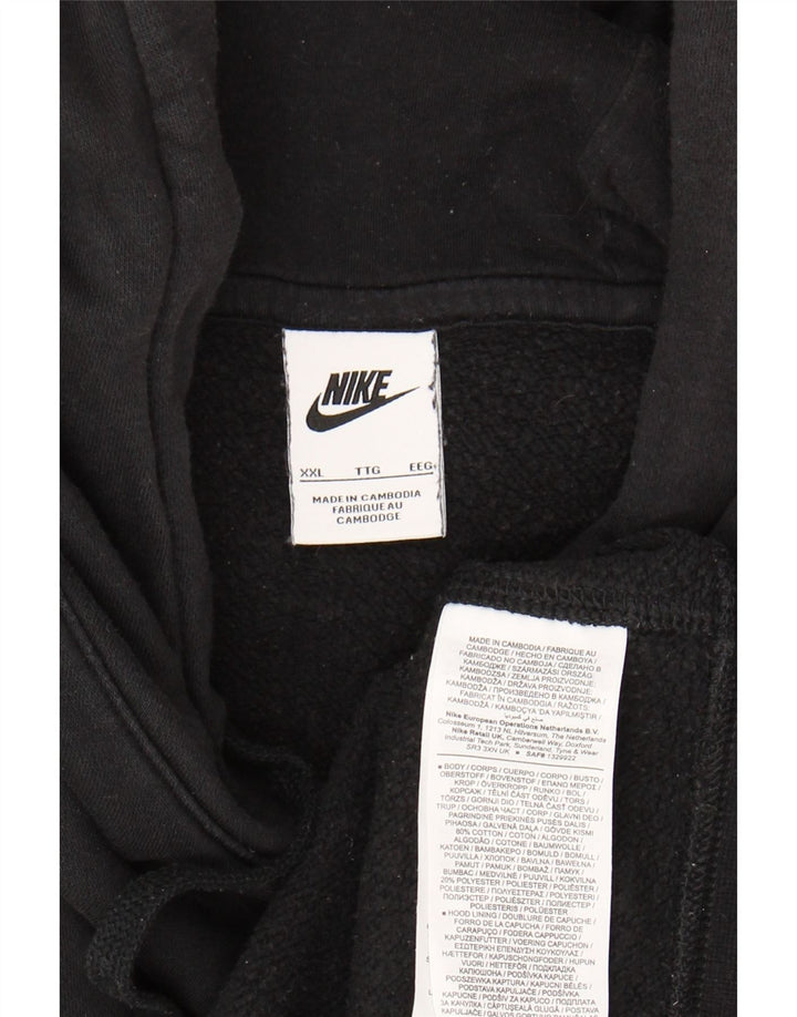 NIKE Mens Hoodie Jumper 2XL Black Cotton