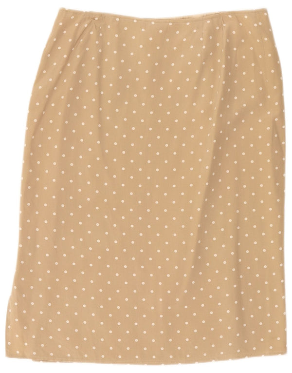 Max Mara Damen Bleistiftrock UK 12 Medium W30 Beige Polka Dot