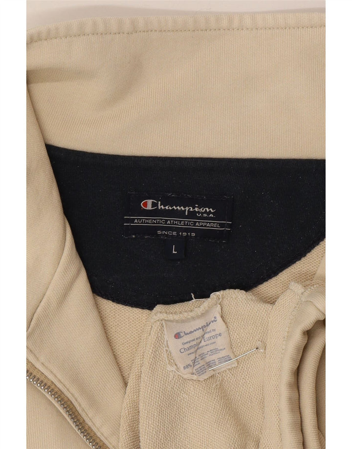 CHAMPION Herren-Trainingsanzug-Top-Jacke, große beige Baumwolle