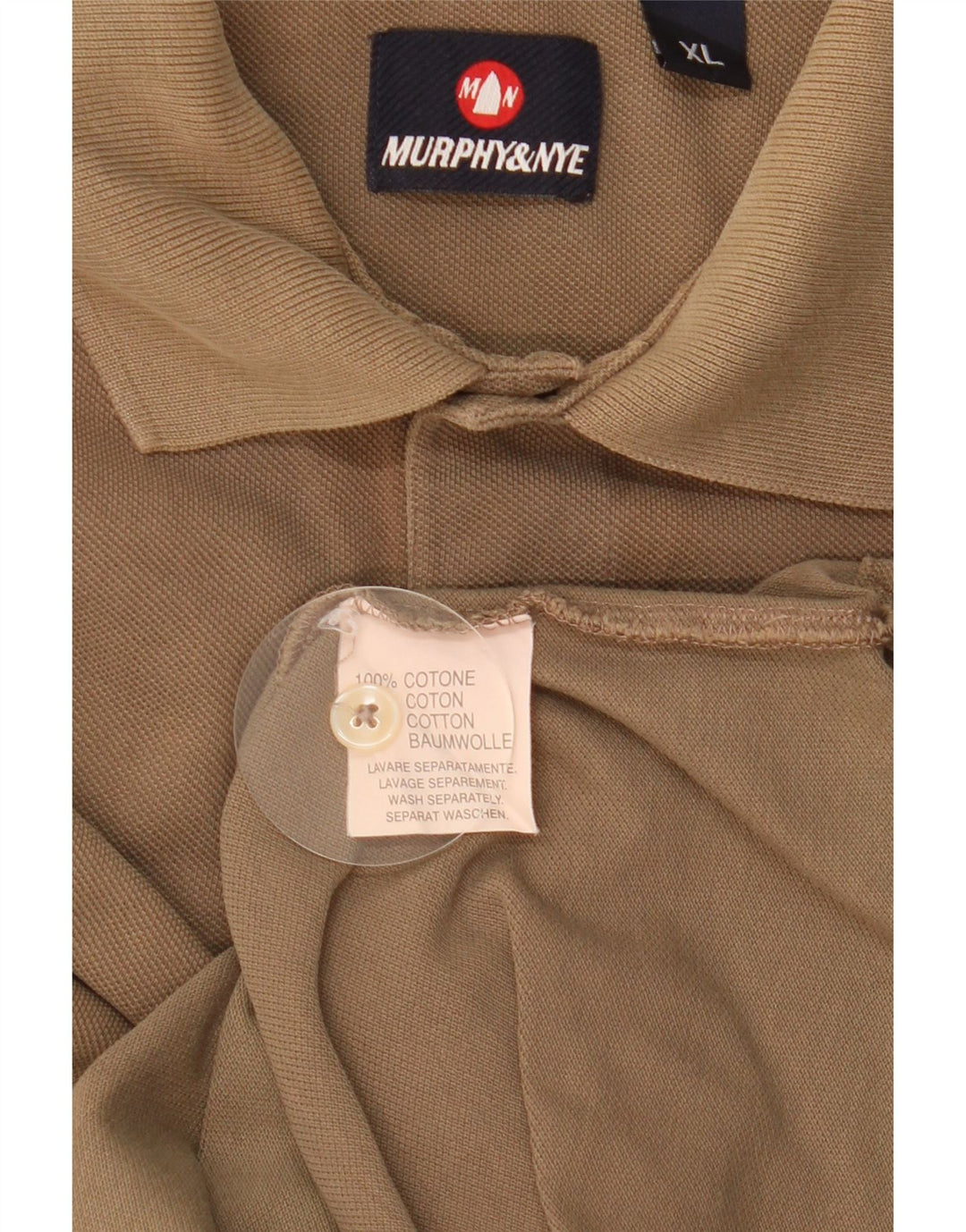MURPHY & NYE Herren Poloshirt XL Khaki Baumwolle