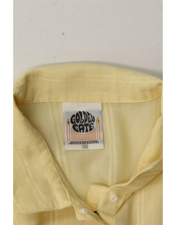 GOLDEN GATE Womens Short Sleeve Shirt Blouse EU 38 Medium Yellow Striped Vintage Golden Gate and Second-Hand Golden Gate from Messina Hembry 