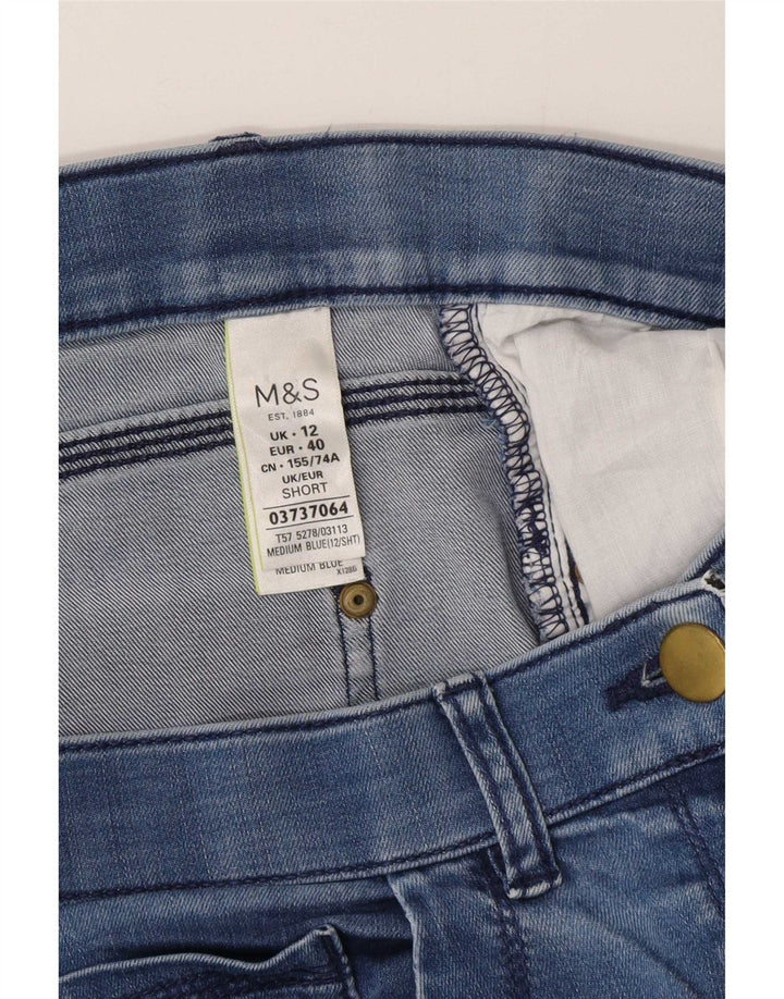 Marks & Spencer Damen Distressed Straight Jeans UK 12 Medium W28 L27 Blau
