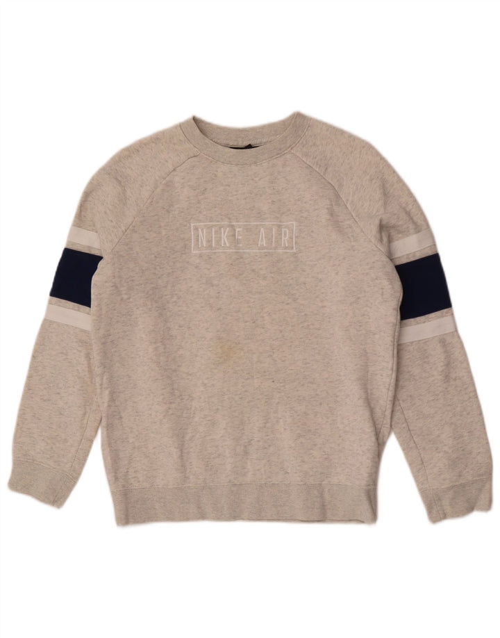 Nike Jungen-Sweatshirt mit Grafik, 12–13 Jahre, Größe L, Grau, Farbblock