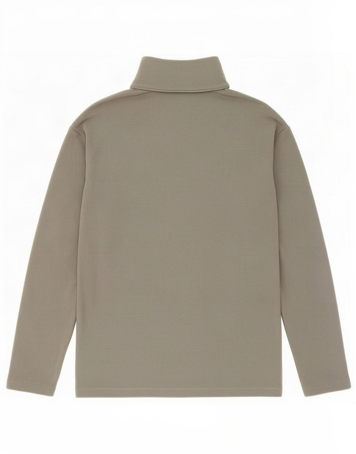 Asics Herren-Fleecepullover mit Reißverschluss am Hals, großes graues Polyester