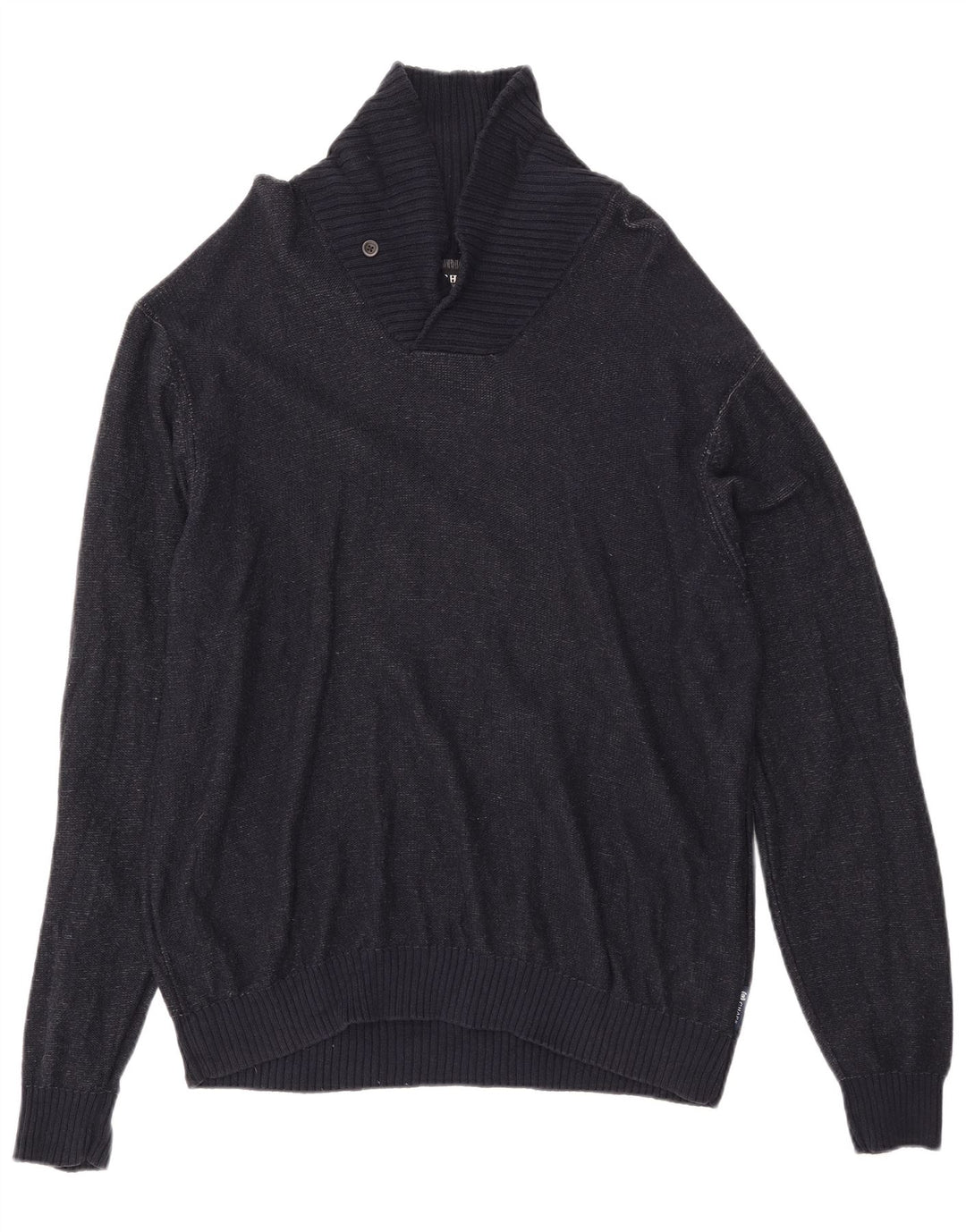 CHAPS Herren-Pullover mit Schalkragen, XL, Marineblau meliert