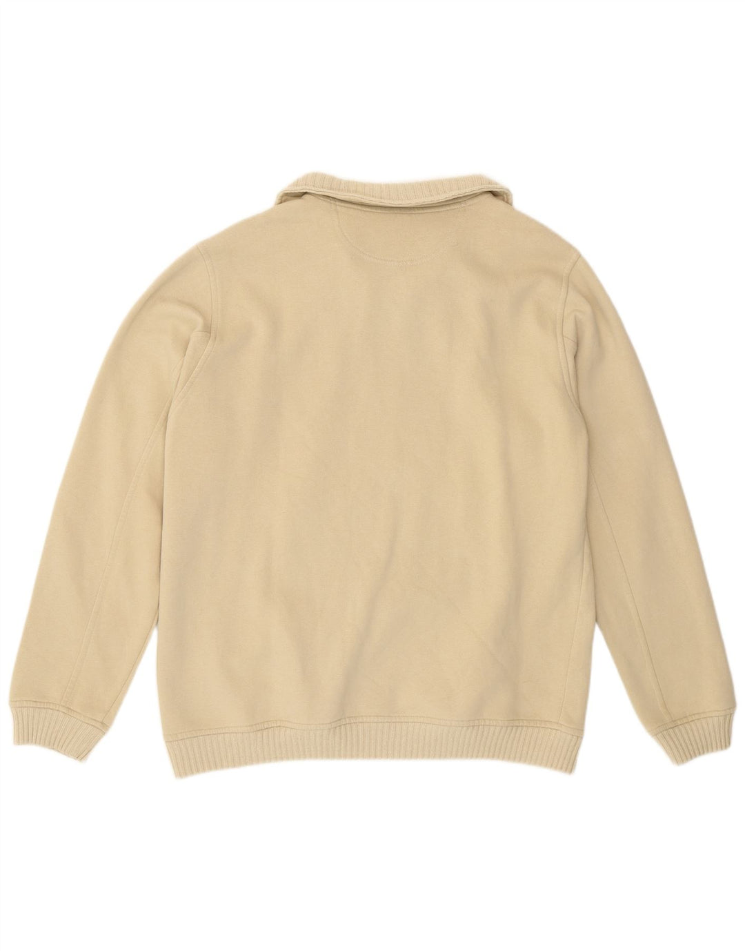 Champion Herren-Sweatshirt mit Reißverschluss am Hals, groß, beige Baumwolle