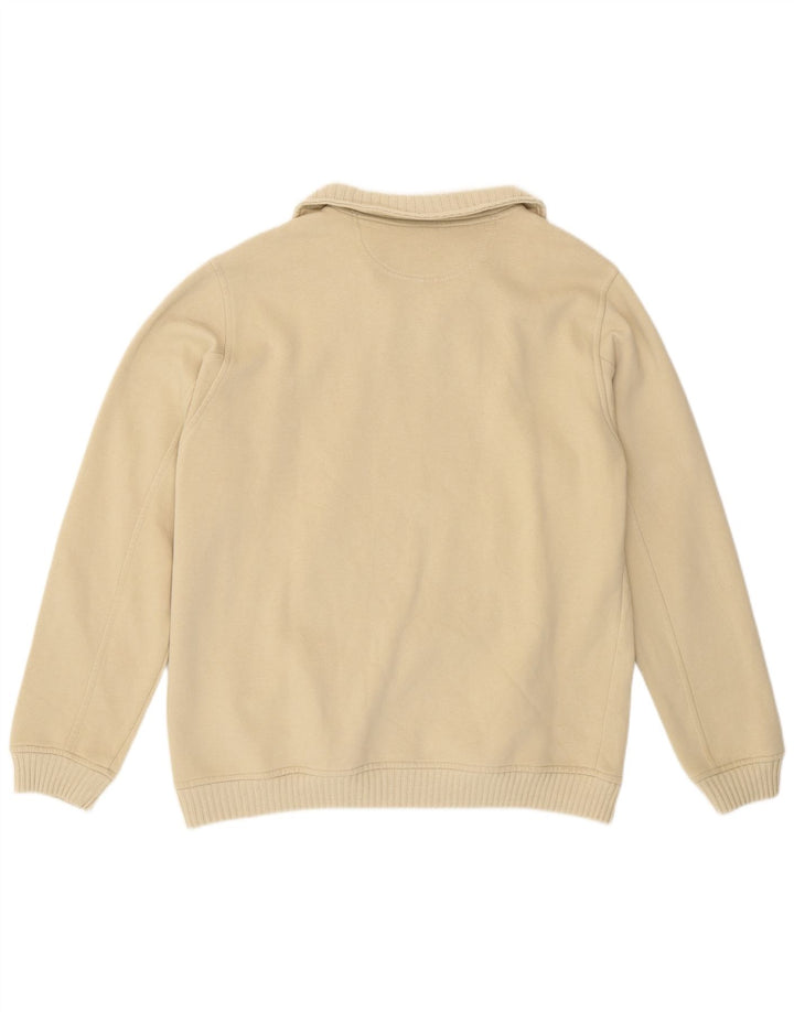 Champion Herren-Sweatshirt mit Reißverschluss am Hals, groß, beige Baumwolle