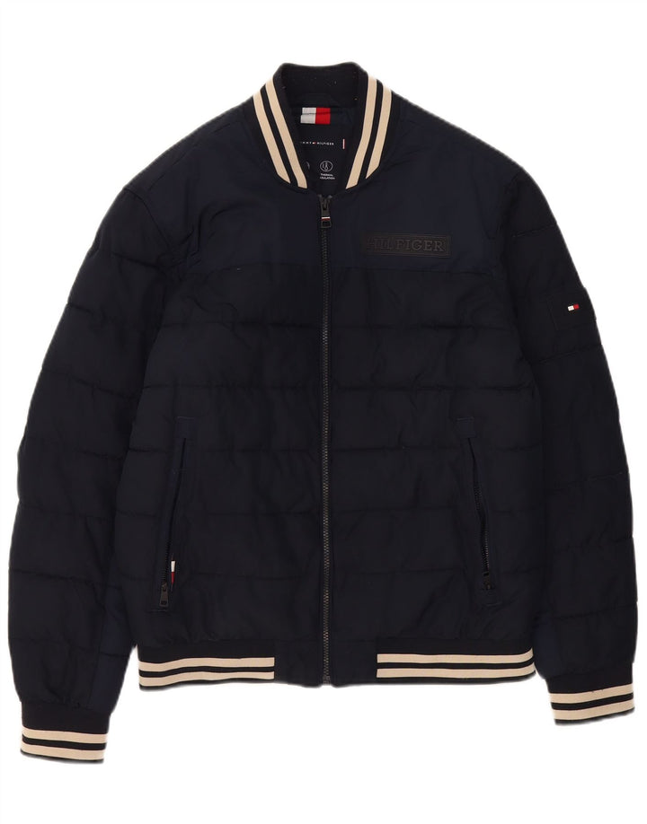 Tommy Hilfiger Herren Wattierte Jacke UK 38 Medium Marineblau Polyester