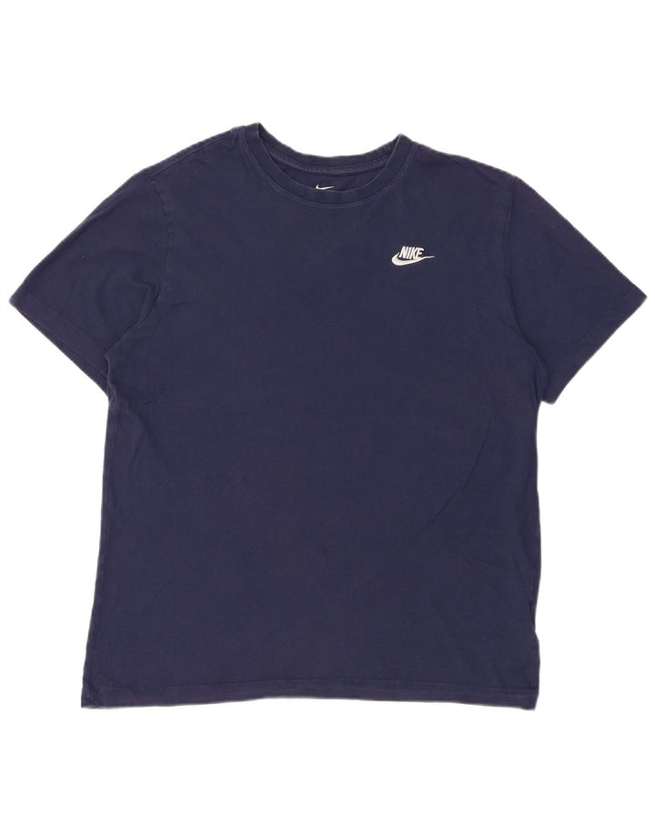 Nike Herren-T-Shirt-Oberteil, mittelgroß, marineblau, Baumwolle