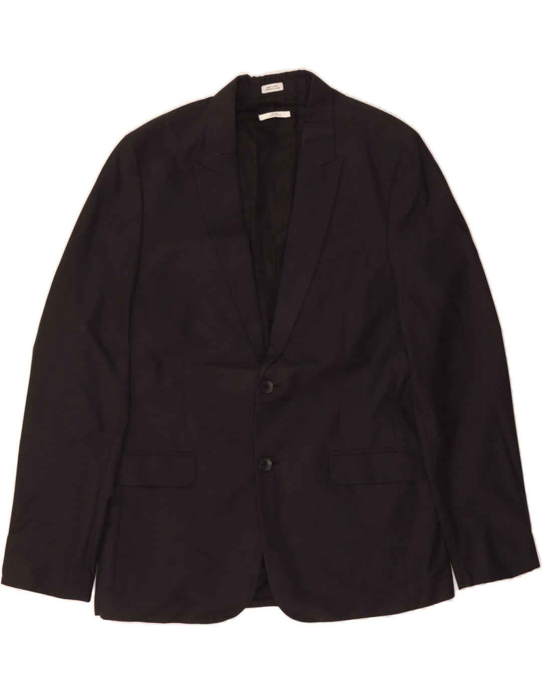 CALVIN KLEIN Mens 2 Button Blazer Jacket UK 40 Large Black Polyester Vintage Calvin Klein and Second-Hand Calvin Klein from Messina Hembry 
