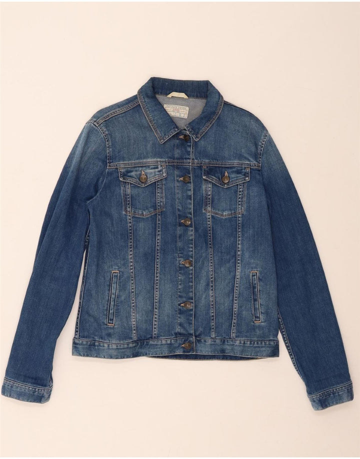 FAT FACE Womens Denim Jacket UK 10 Small Blue Cotton